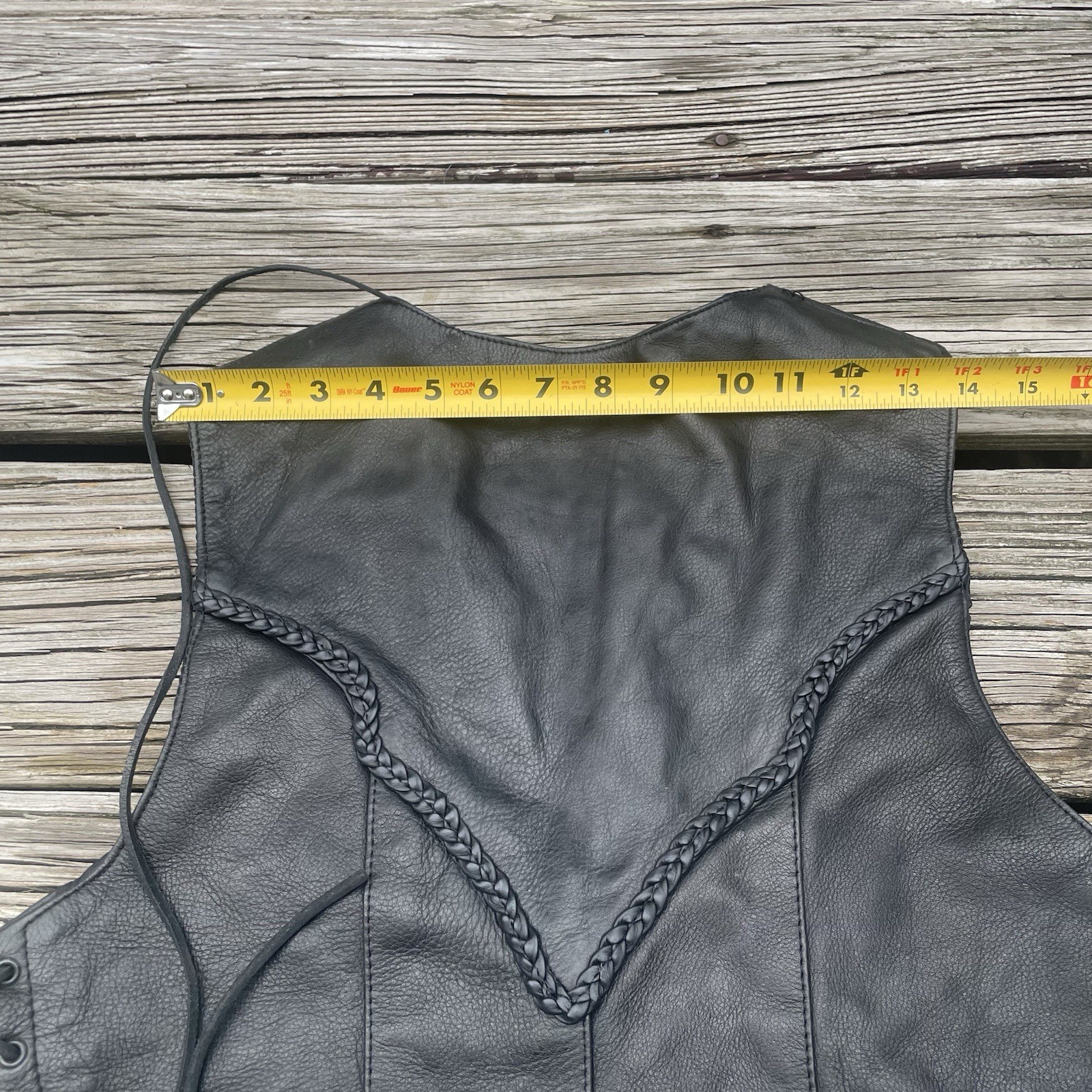 Vtg Leather Gear International Vest Biker Glam Rock Goth Grunge XL NEW