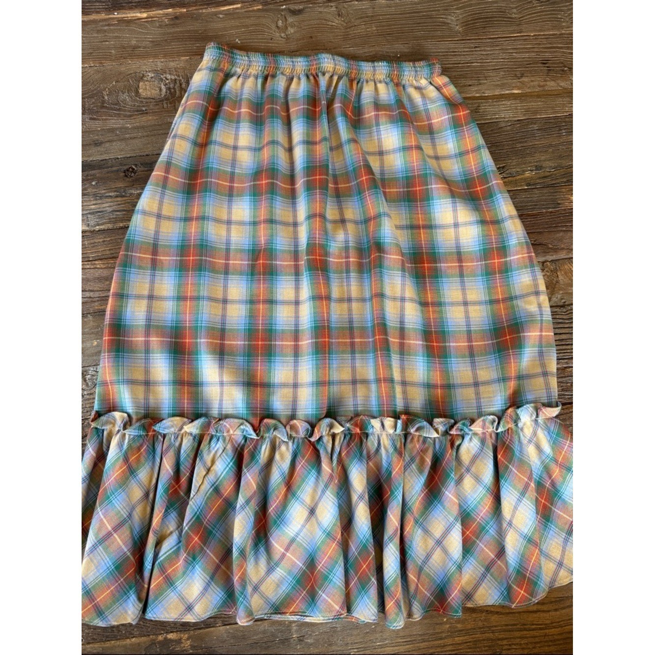 Sears vintage western flannel plaid shirt and midi skirt set EVC size Small