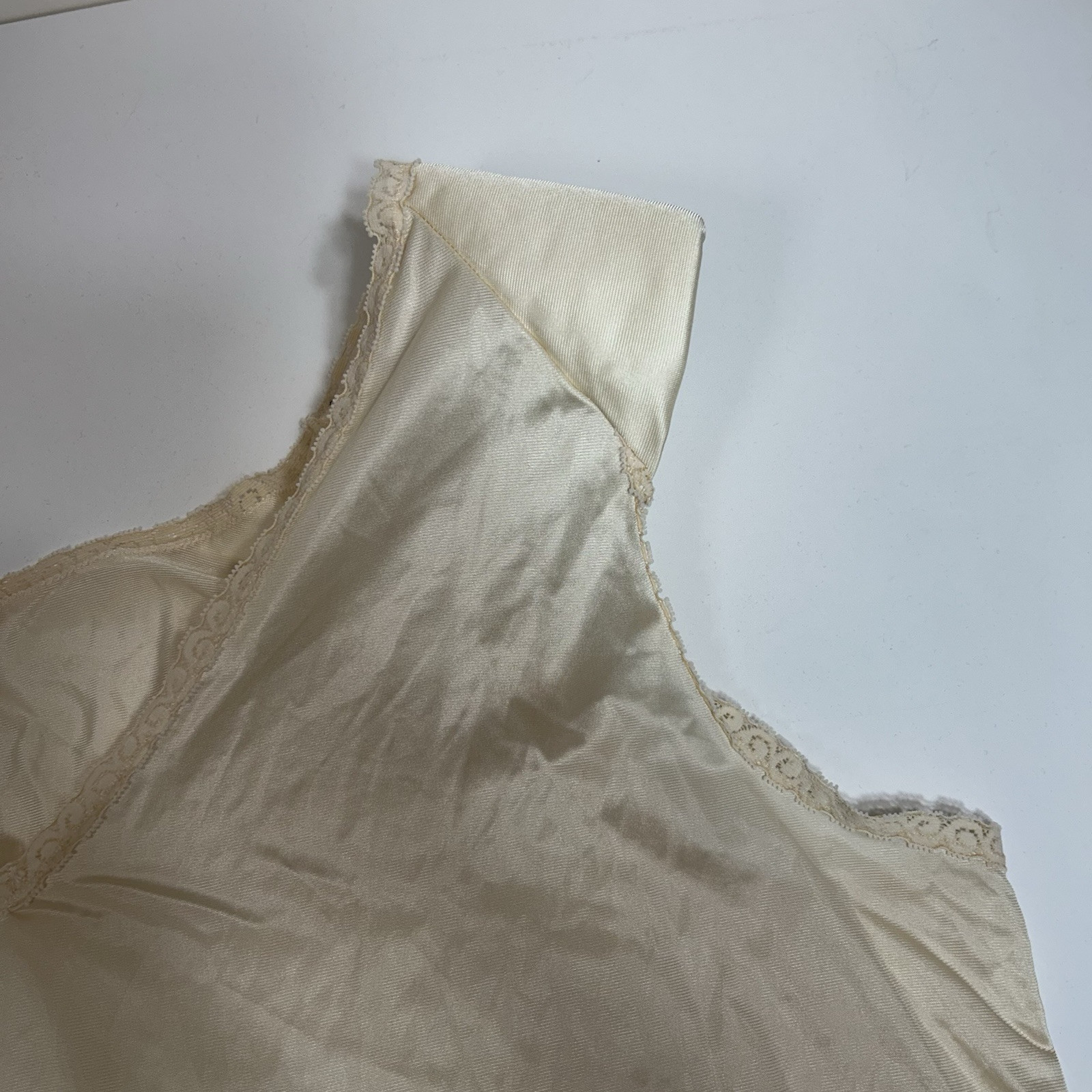 Vtg Jenelle Of California Lingerie Tan Beige Padded Shoulder Tank Top Sz 4X USA