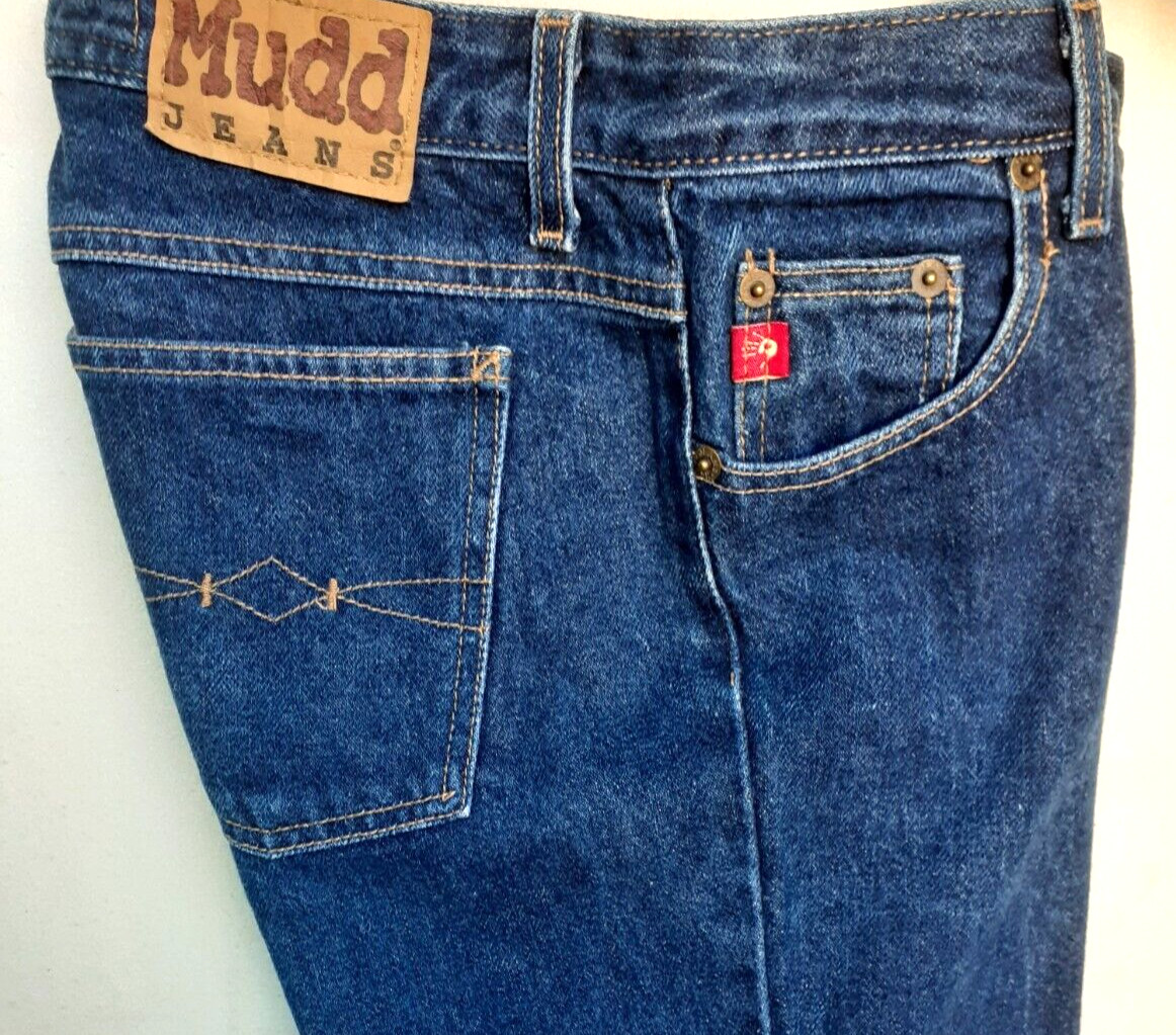 MUDD Jeans Women Size 9 Blue Vintage Low Rise Hip Hugger Y2K Bell Flare Leg NEW