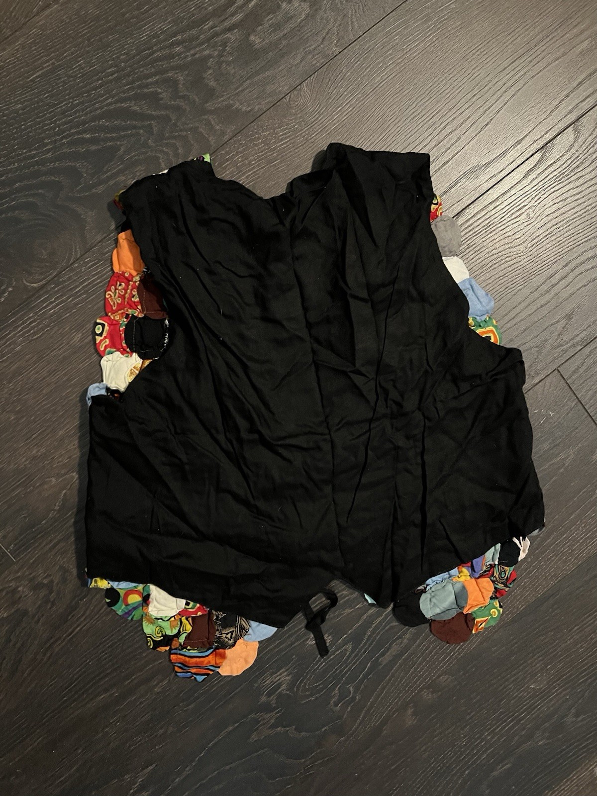 Vintage Yo Yo Patchwork Multi-Color Handcrafted Vest WOW