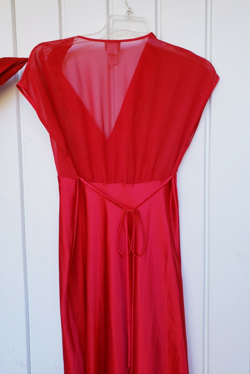 Vintage JCPenney Delicates Red Satin Floral Robe Set Size Medium NEW Fem