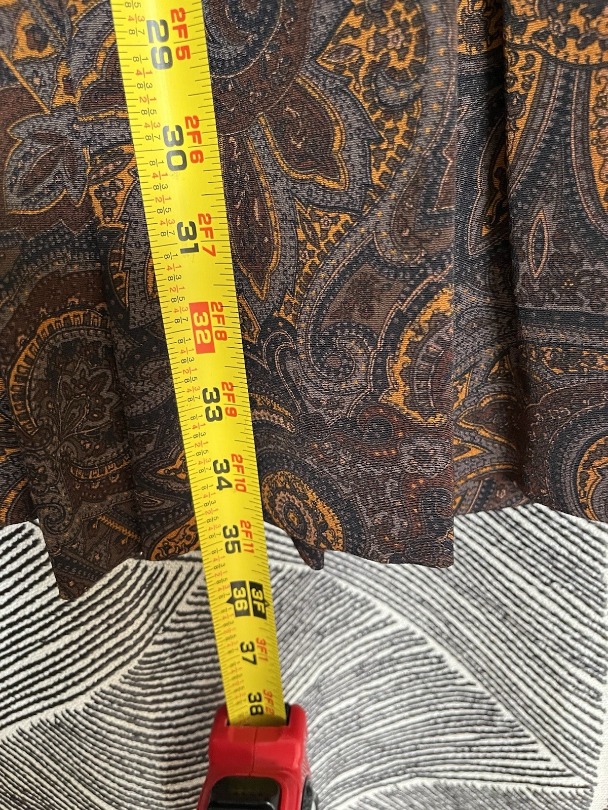 Vintage Brown Floral Paisley Jones New York Skirt Suit Set Jacket Size 6/8