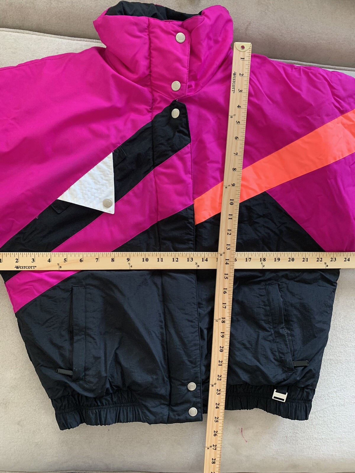 Cornice Womens Medium Windbreaker Winter Jacket Vintage Pink Coral Black Purple