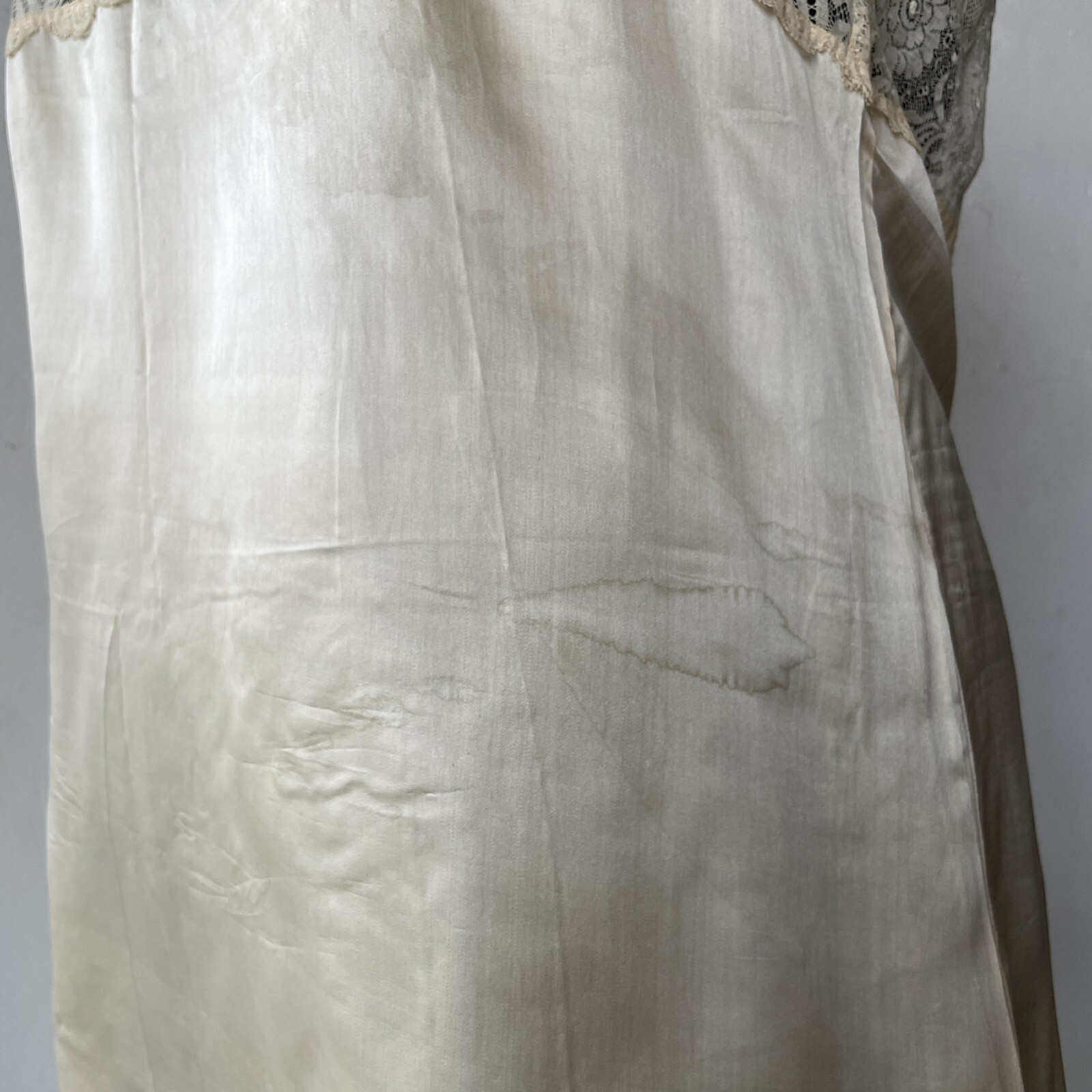 Antique VOLUP 1920s – 1930s Silk Step In Button Up Crotch Teddy Dress Slip XXL