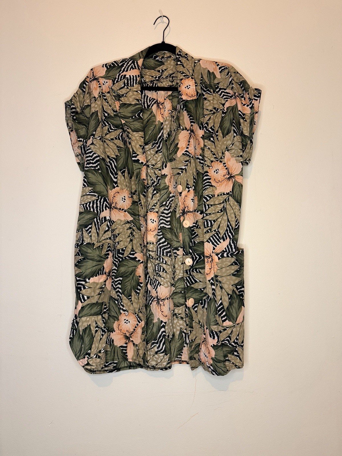 Vintage TABBY of California Dress Set Floral Dress & Long Shirt Overlay XL