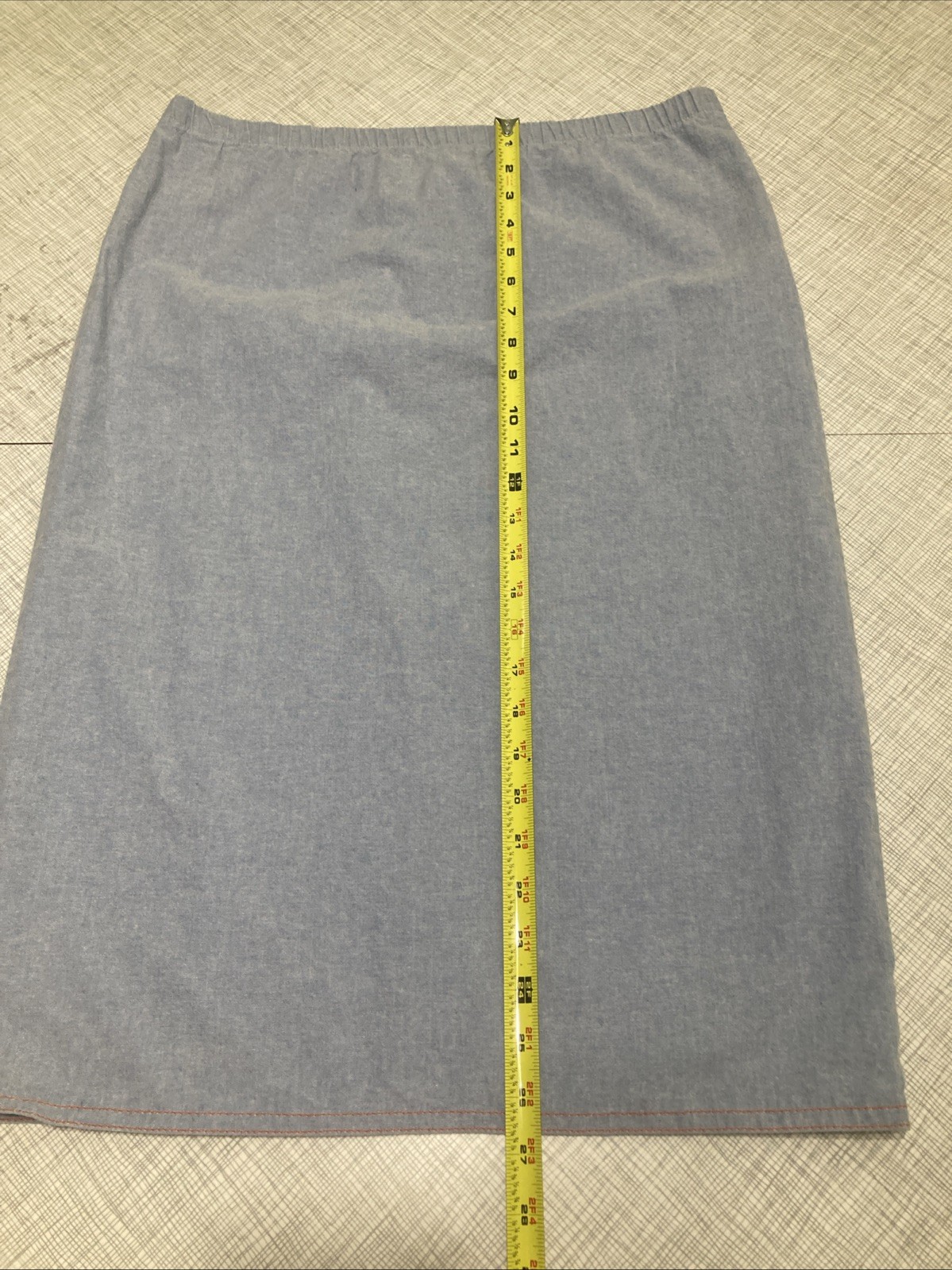 Vtg 80s Utility Blouse Midi Skirt Set Red Contrast Chambray Safari Separates 10