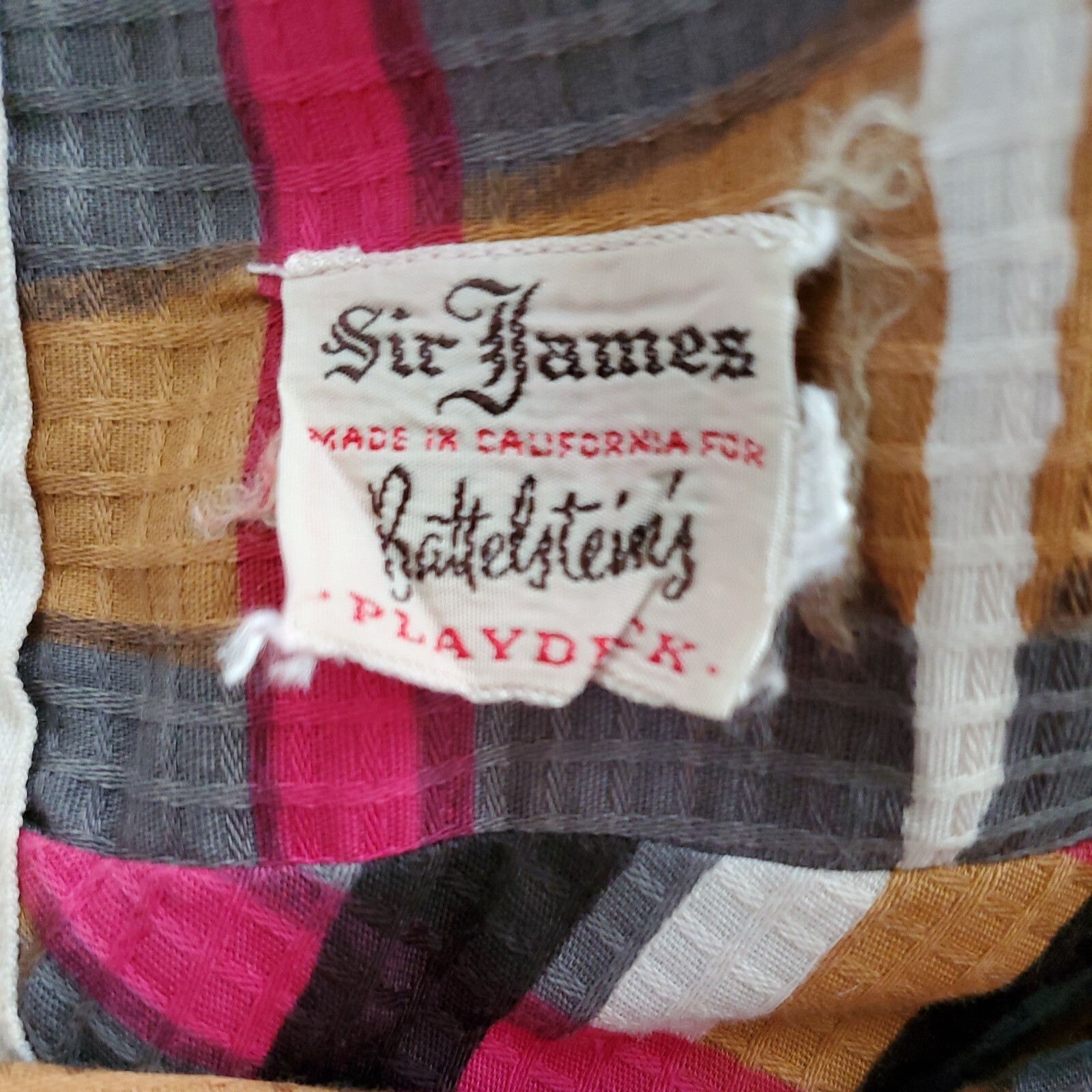 VINTAGE SIR JAMES CALIFORNIA COTTON CHECK DRESS