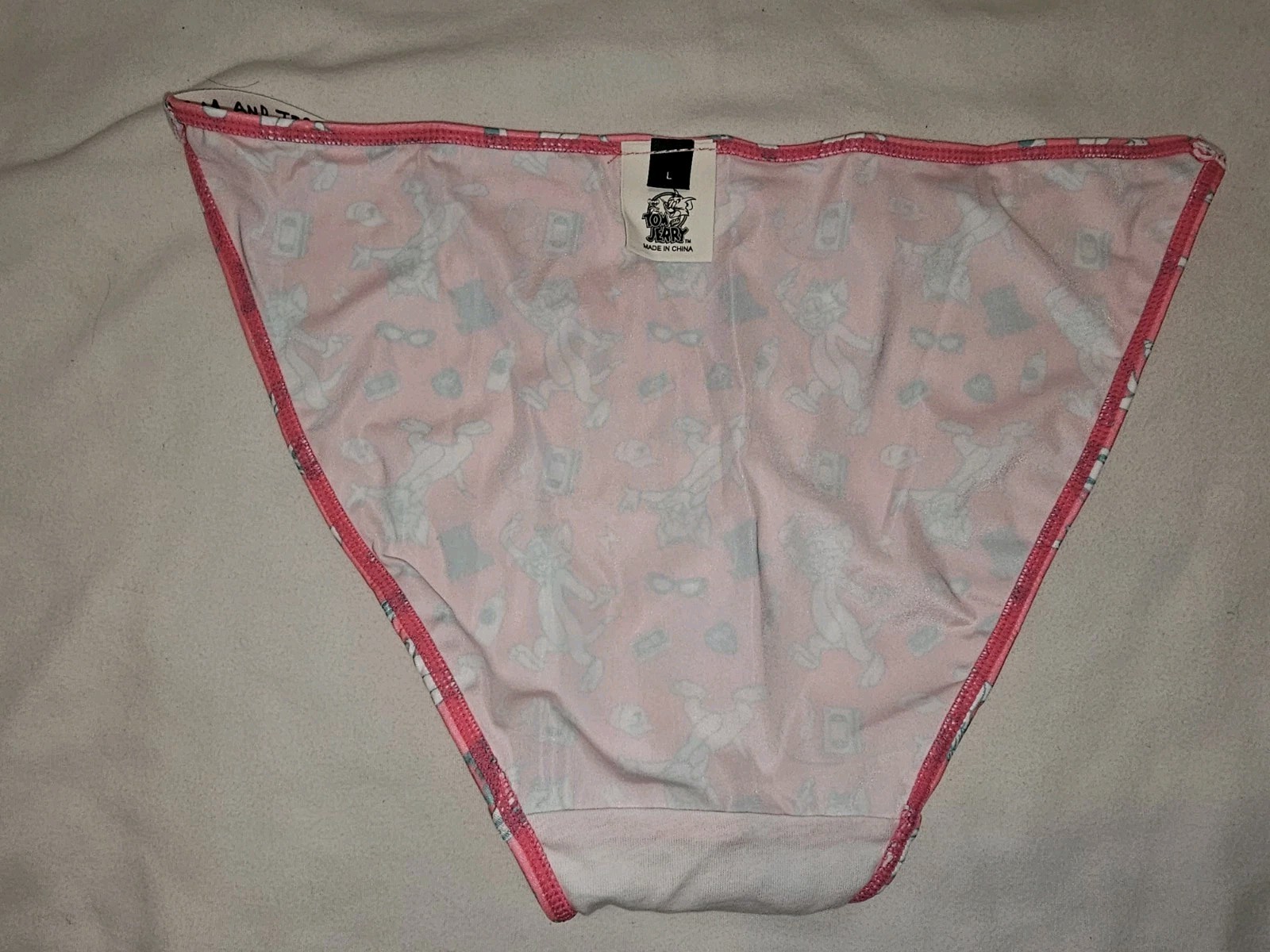 Vintage Cartoon Super Soft String Bikini Panties. Size Large