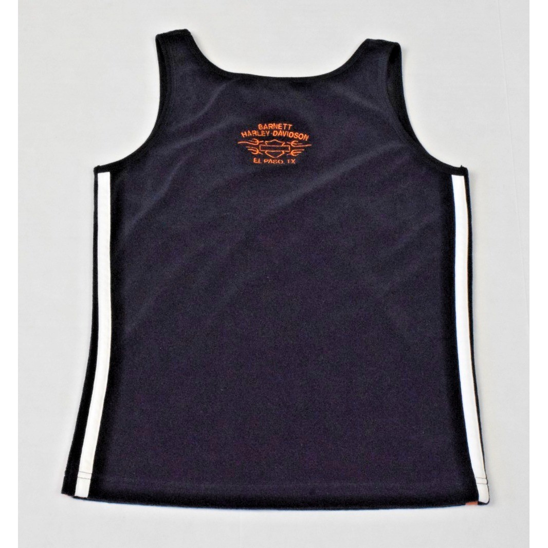 Vintage Terry Cloth Tank Top Harley Davidson Size M 90s Black Logo Side Stripes