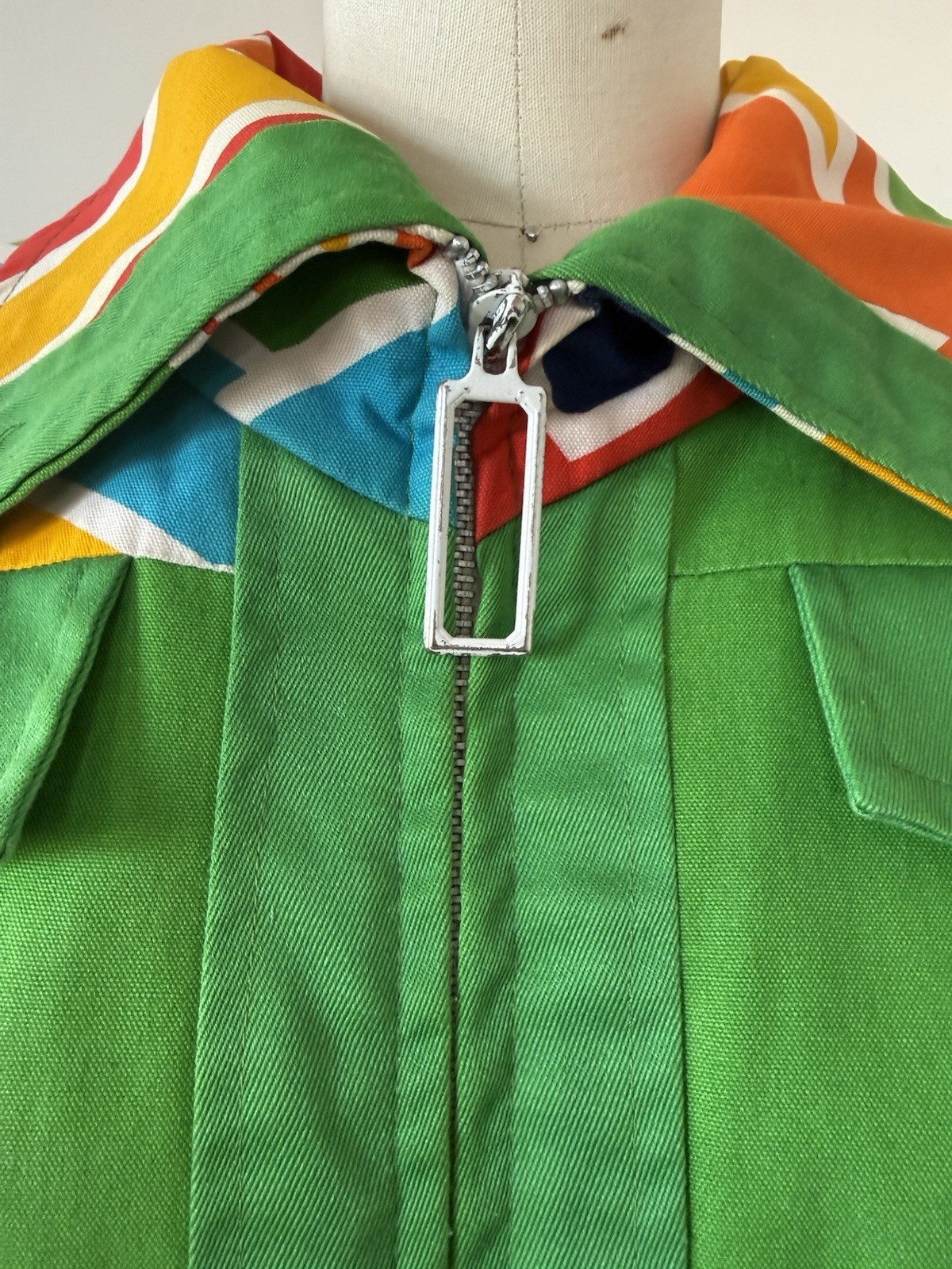 60s Mod Psychedelic Pop Art Print A-Line Swing Coat/ Statement Jacket/Mini Dress