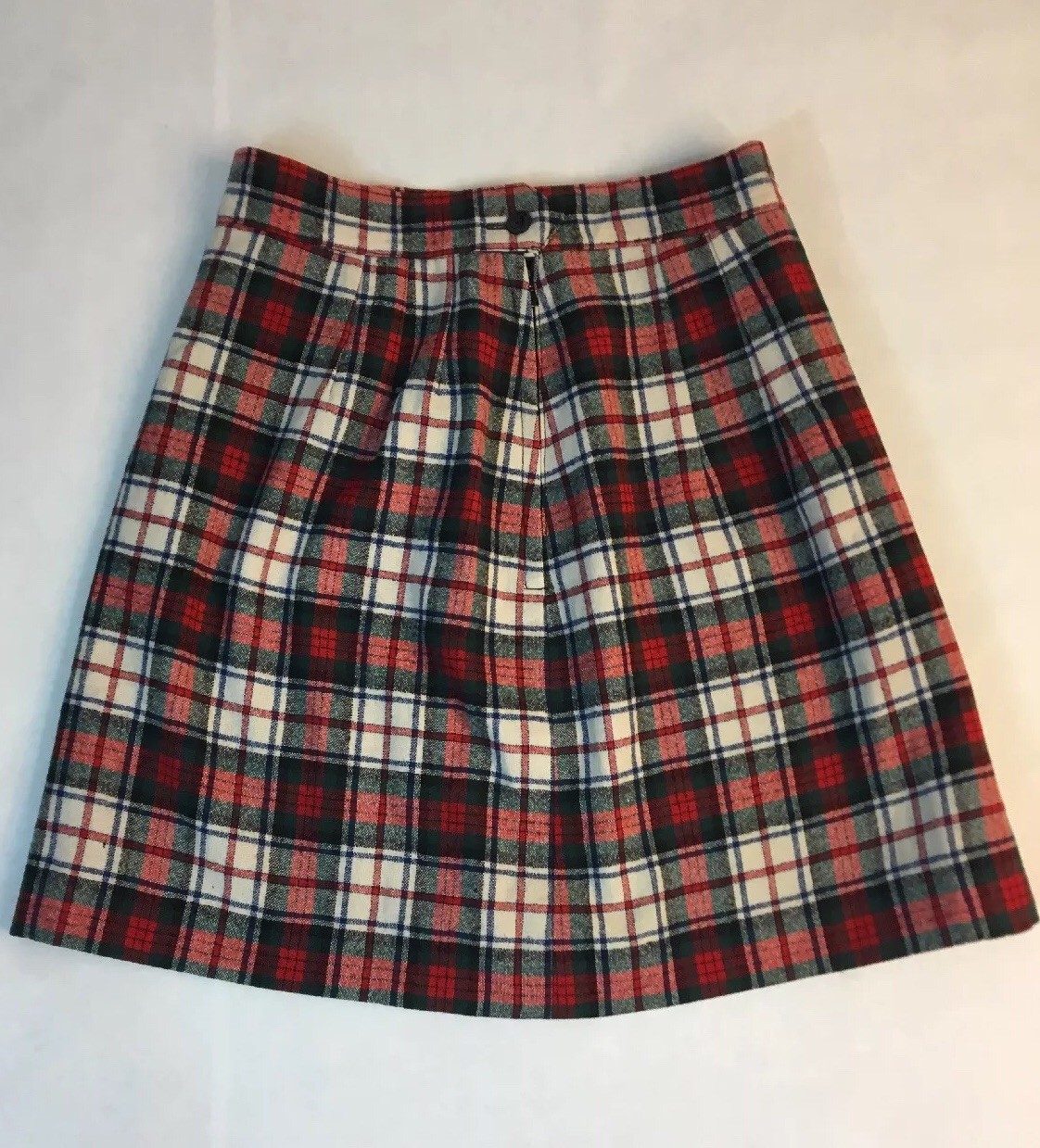 Vintage Pendleton Crepe Lined Wool Plaid Mini Skirt 26″ Waist Tartan