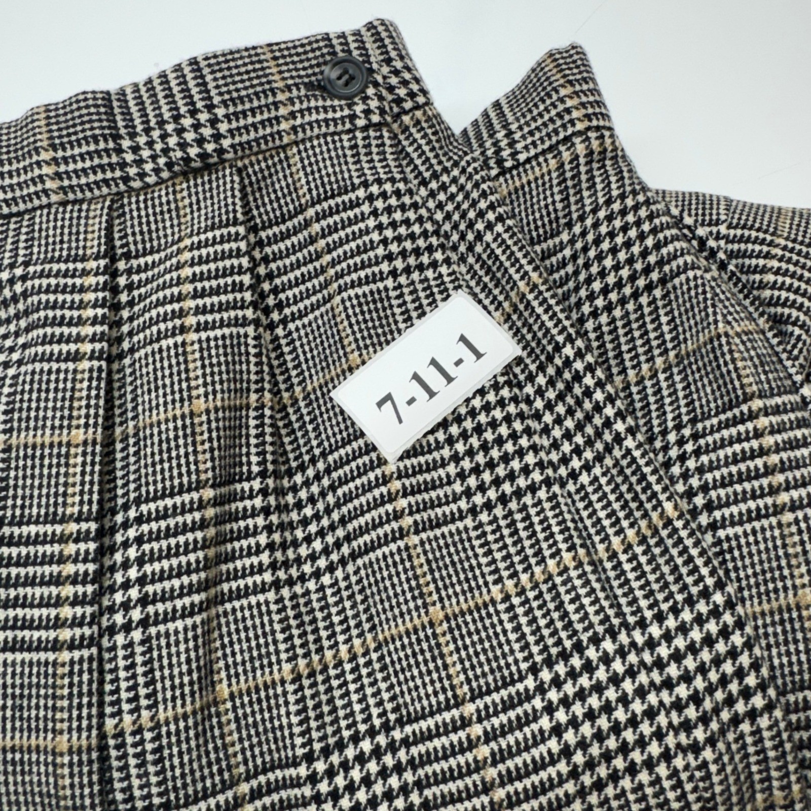 Vintage Glen Plaid Wool Trousers Women 14 Gray Dark Academia Preppy Office
