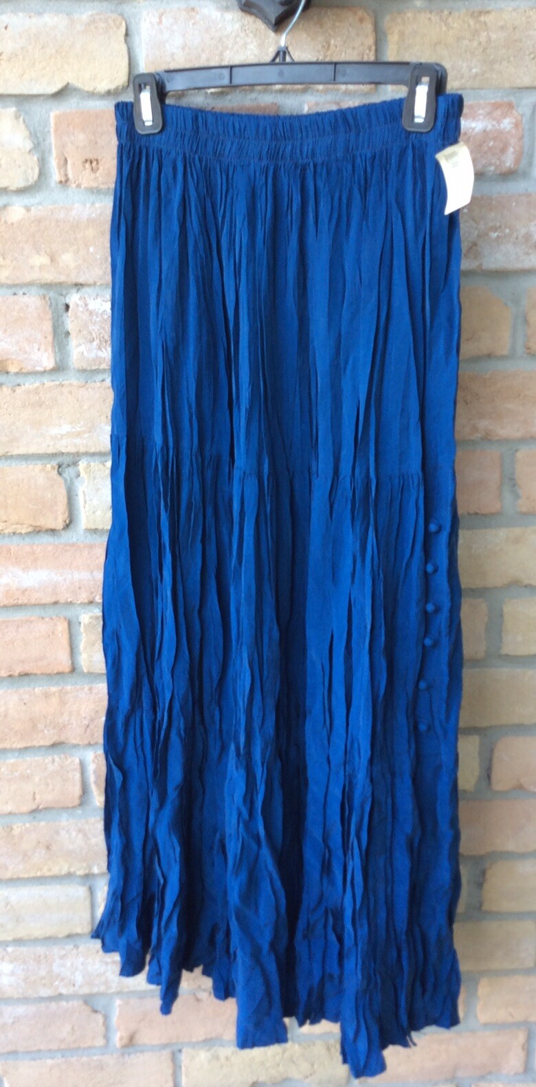 NEW VTG 80s Ropa Blue Jewel Tone Broomstick Maxi Skirt Sz M USA Rayon NWT $172