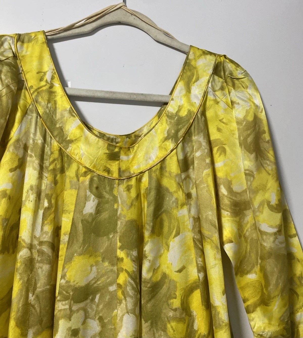 Vintage LIBERTY HOUSE KIYOMI Yellow Floral Long MuuMuu Dress Women’s Size XS