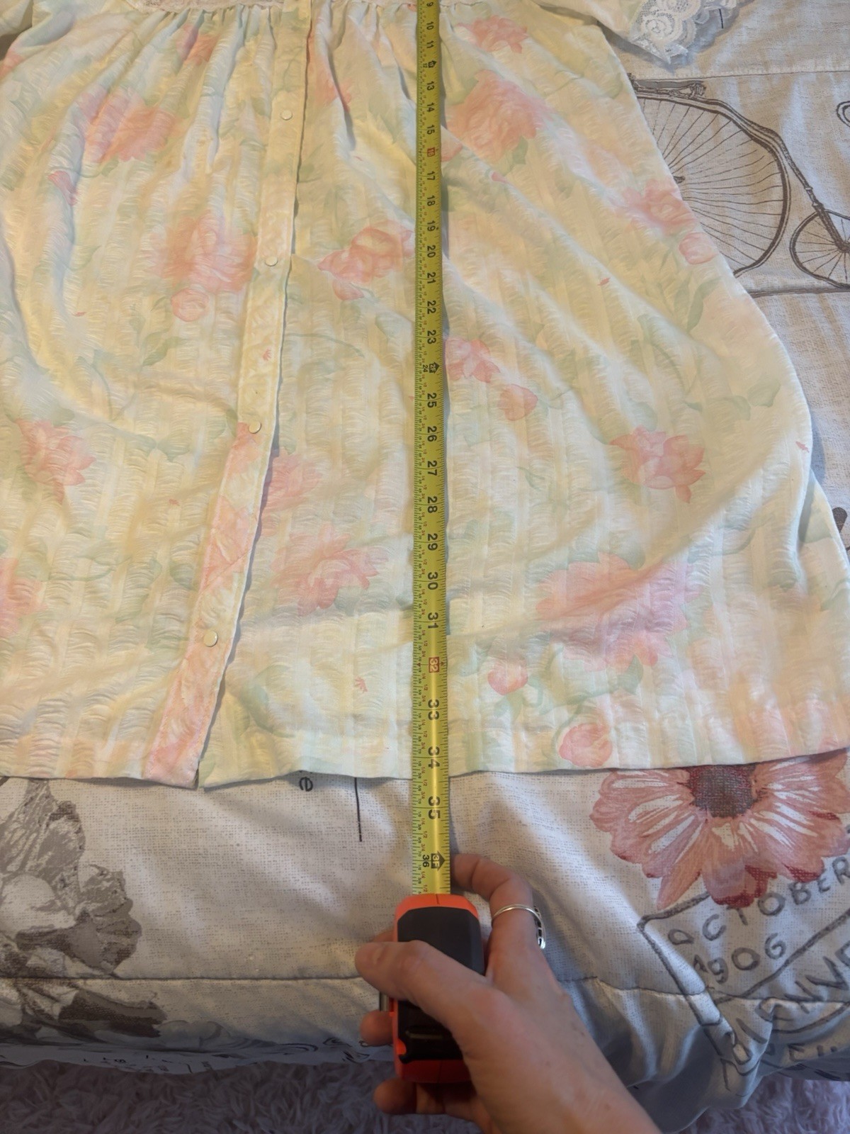 Vintage Komar Floral House Nightgown Lace Prairie Grandmacore Cottagecore Sz S