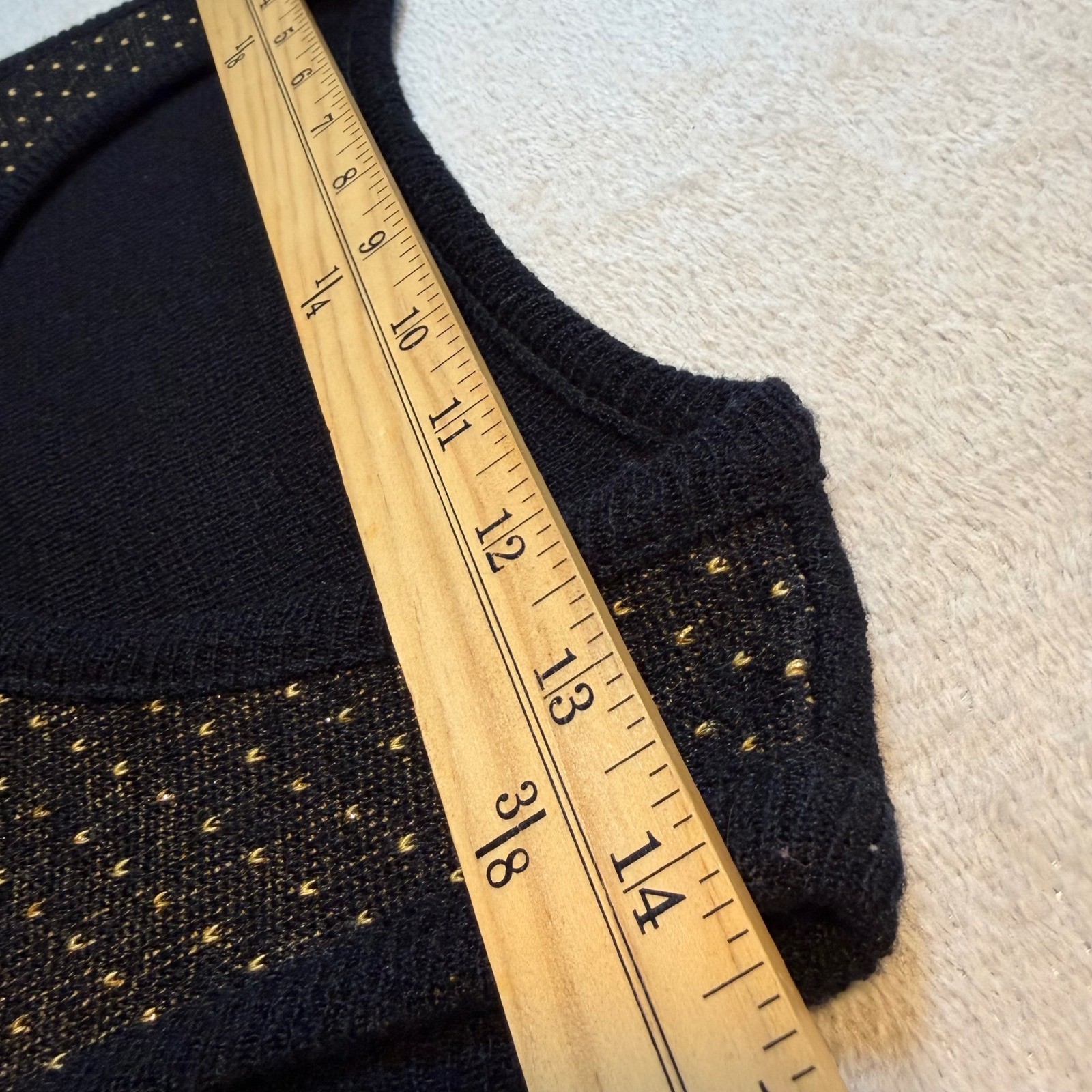 Vintage Black Gold Rose Floral Knit Tank Top Sweater Vest Sleeveless 90s Retro