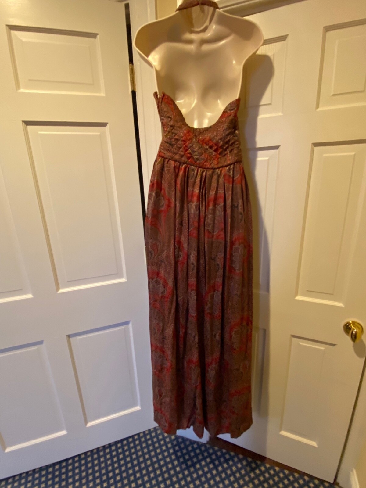 Carolyne Roehm Size 6 paisley jumpsuit w/ bolero and 10 foot scarf–worn once