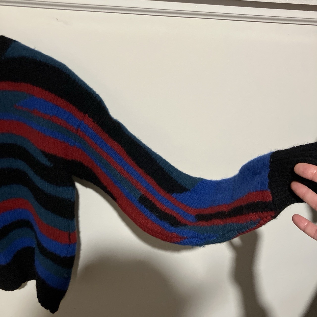 Vintage Women’s Woolen Color Block Pullover Sweater. Good Vintage Condition. Sm.