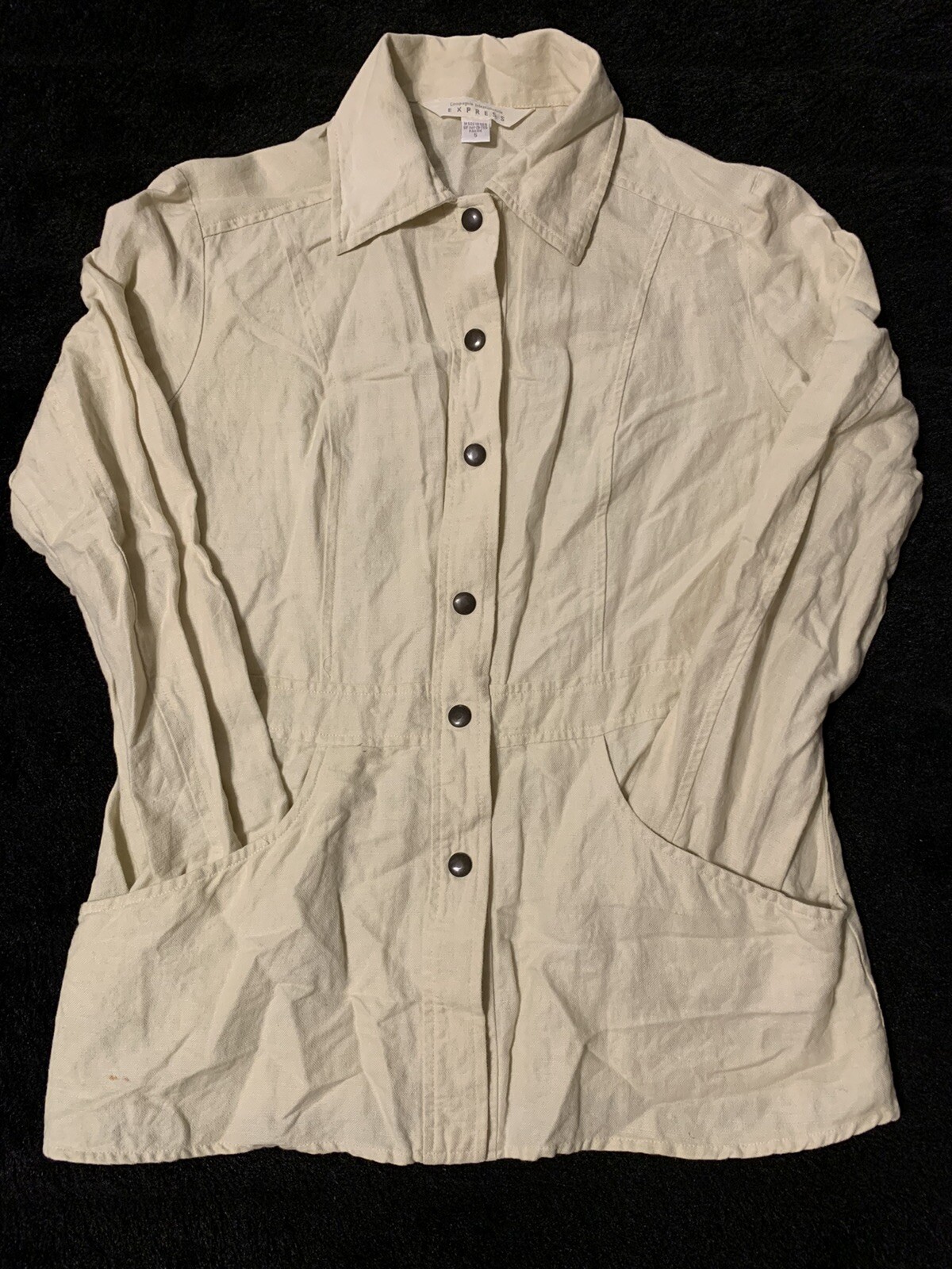 Vintage Compagnie Internationale Express Women’s Khaki S Full Button Blazer NWOT