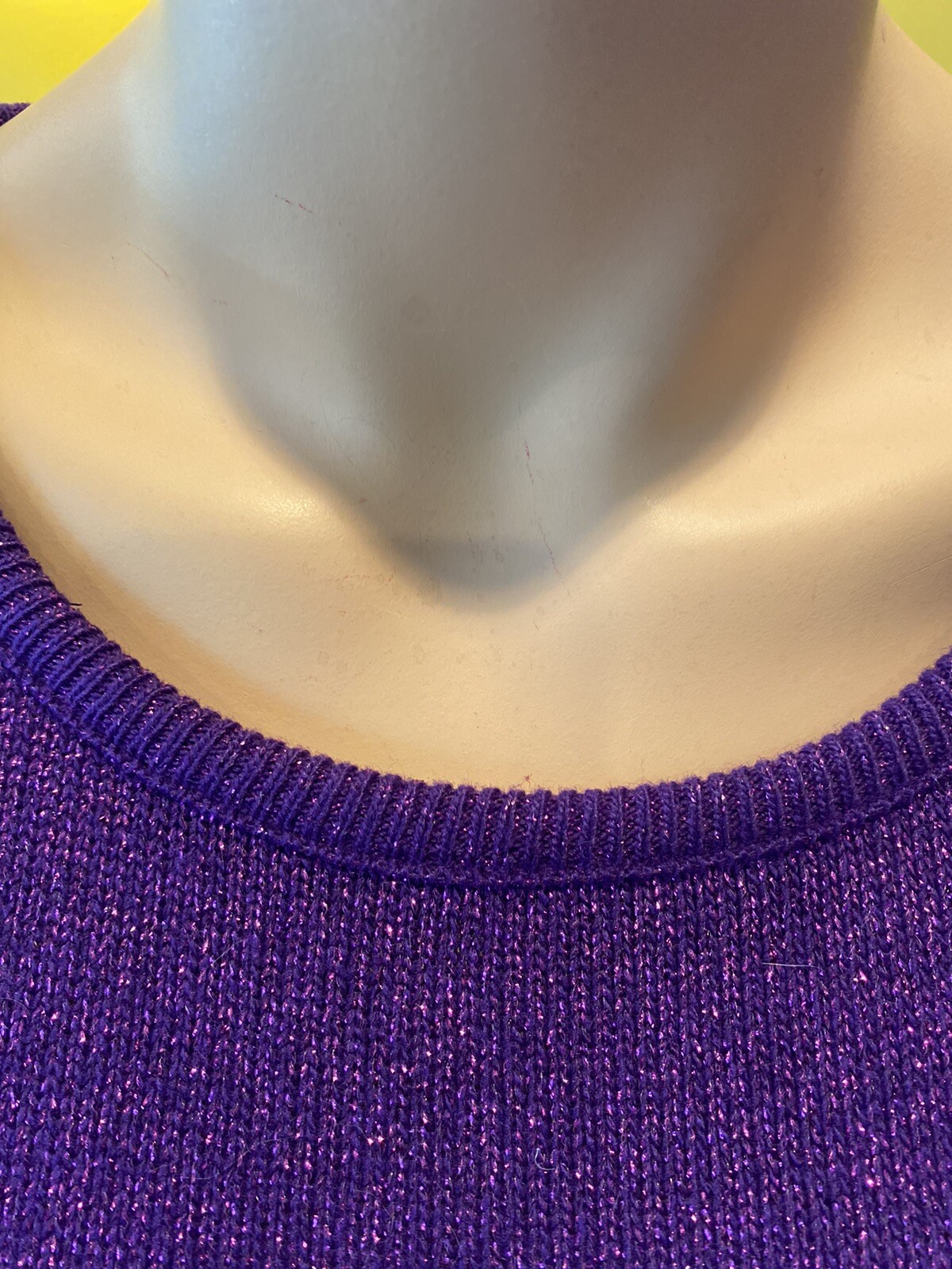 VINTAGE 1970’s PURPLE SPARKLE PULLOVER TUNIC Plus Size 1X
