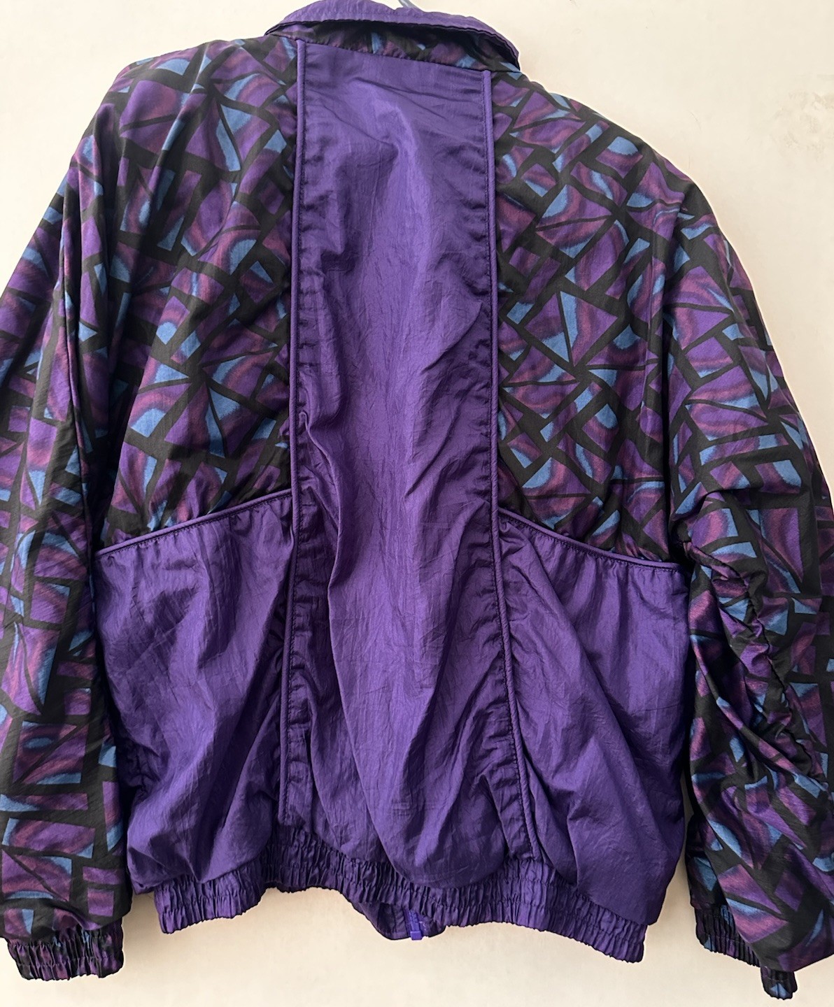 Vintage 80s/90s Track Suit Womens Large Purple Nylon Geometric Design