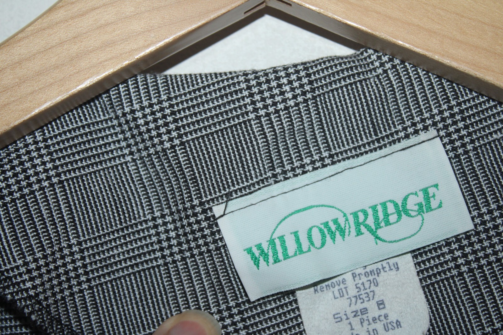 Willow Ridge Vintage A-Line Dress Size 8 3/4 Sleeve Padded Shoulders USA Made