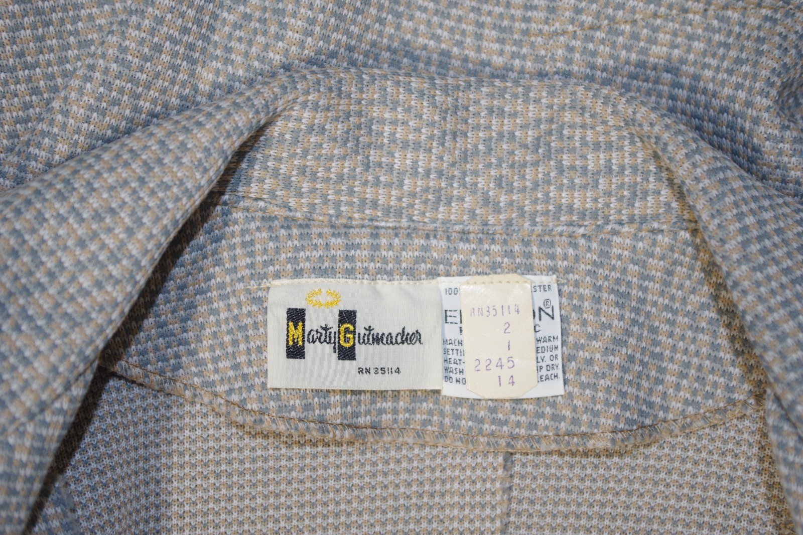 JJ Vintage Marty Gutmacher Set – Jacket & Vest 14 Textured Encron Polyester Knit