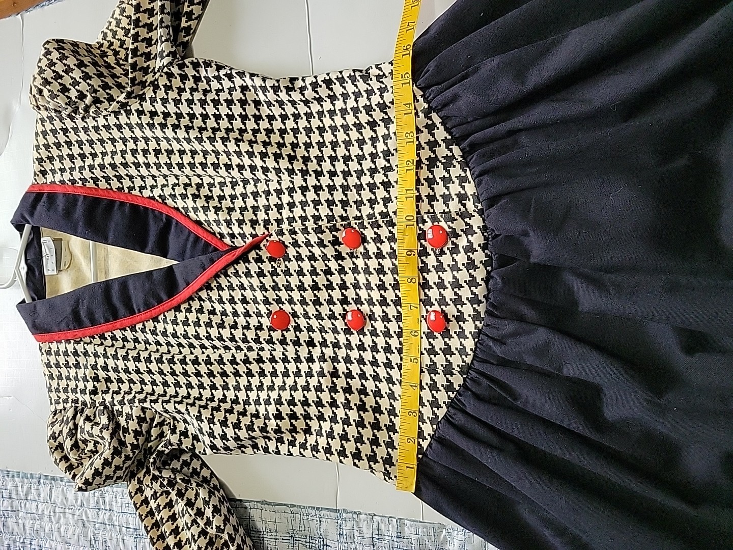 You Babes Dress Black And Red Houndstooth Bubble Skirt Sz 5 Made In Usa Vintage
