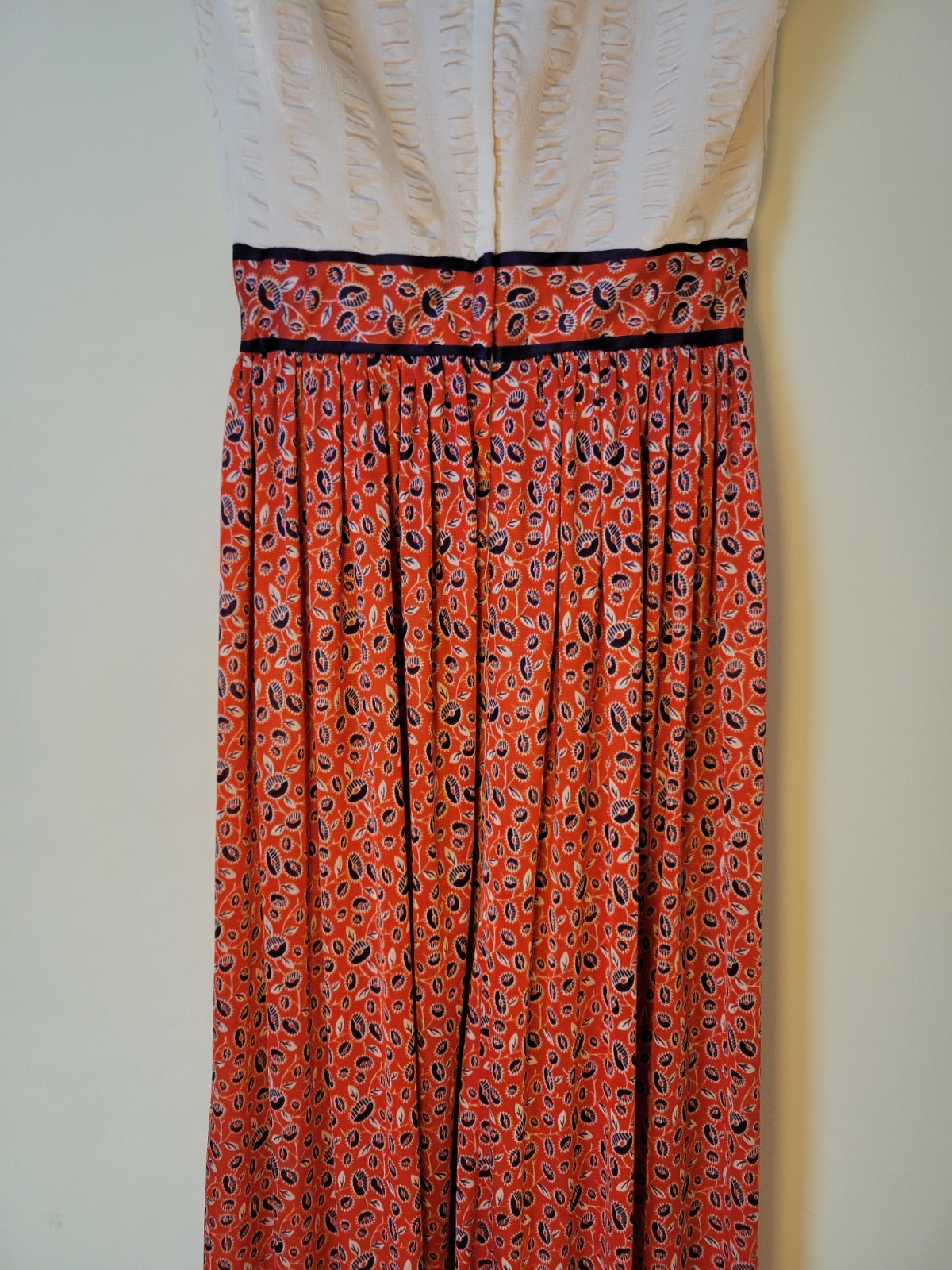 VTG 60’s 70’s Shady Lane Red White & Blue Floral Cottage Dress