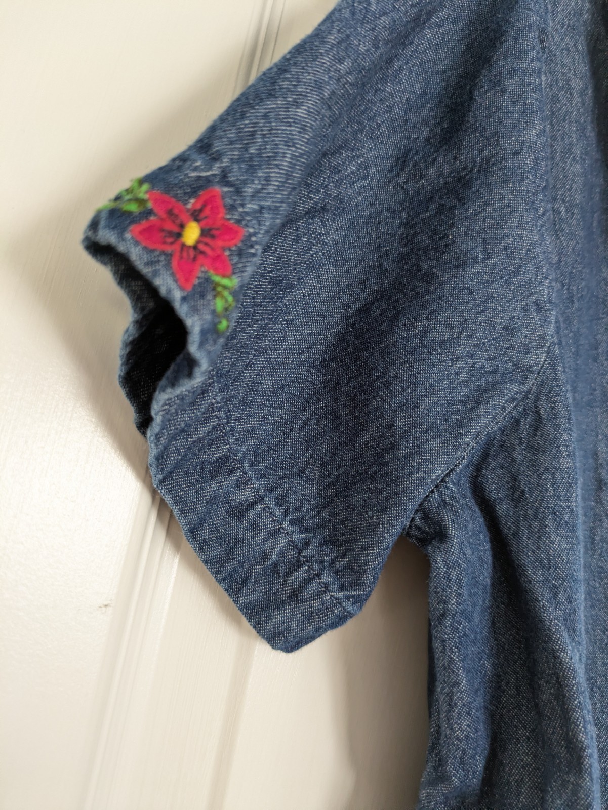 Vintage True Blue Coquette Y2k Cottagecore Maxi Denim Cotton Dress Size M