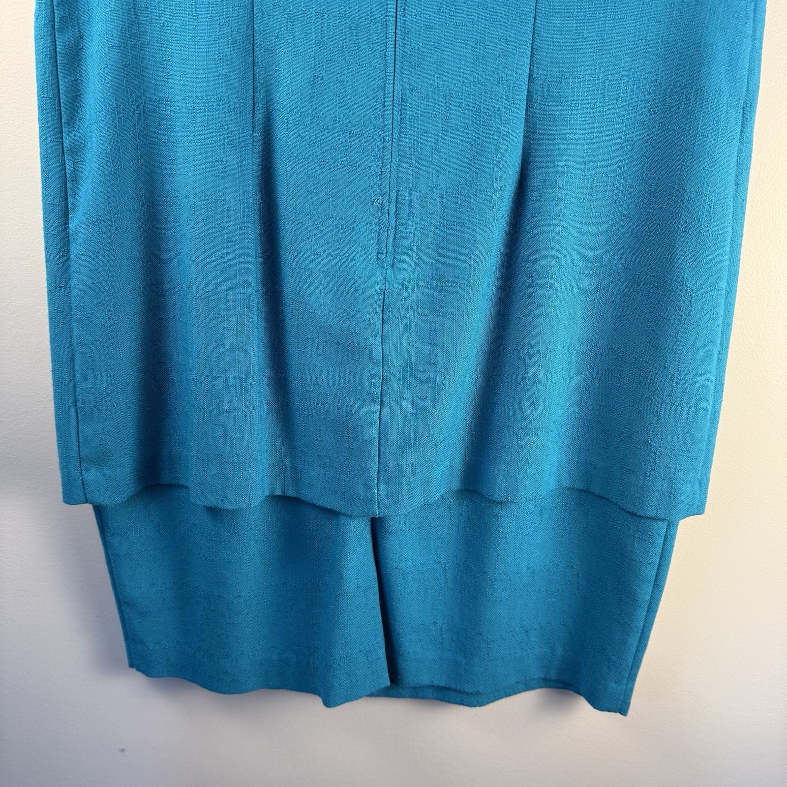 Vintage S.L. Petites Dress Size 12P Wood Buttons Made In USA One- Piece Zip Back