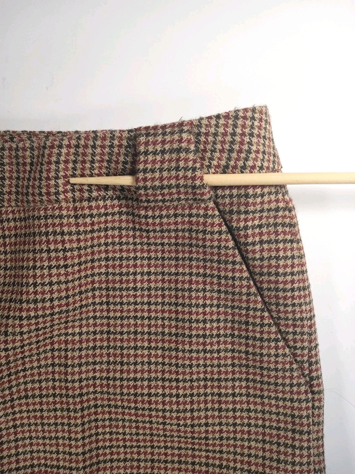 Vintage Rena Rowan Plaid Wool Skirt Size 14 Dark Academia 90s Tweed 32W X 30L