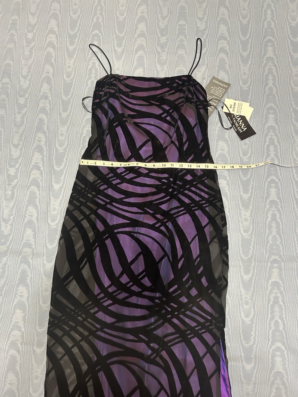 Vintage Arianna by Rachel Kaye Black Purple Velvet Claudie Dress w/Shawl•4•NWT