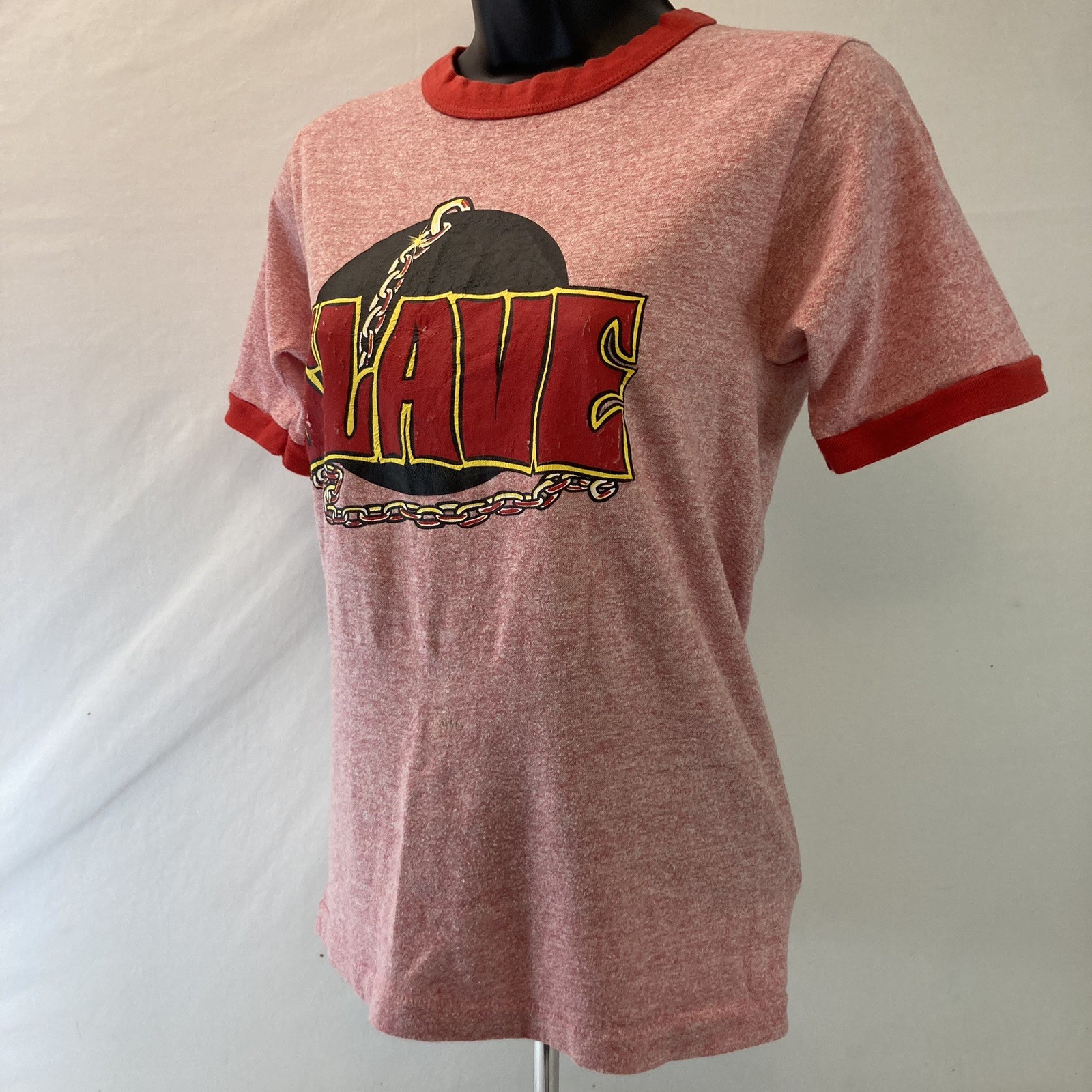 Vintage 70s Slave Band Tshirt Women’s S Single Stitch Ringer RARE Funk Soul R&B