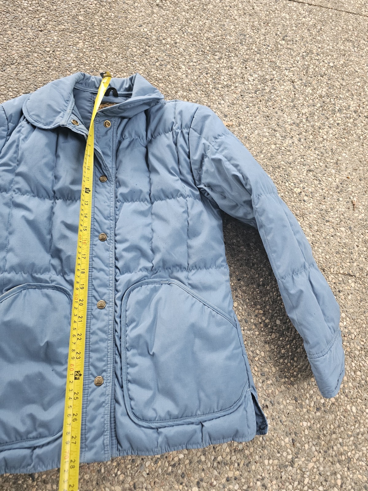 VTG Eddie Bauer Womens Quilted Goose Down Filled Coat Blue Medium