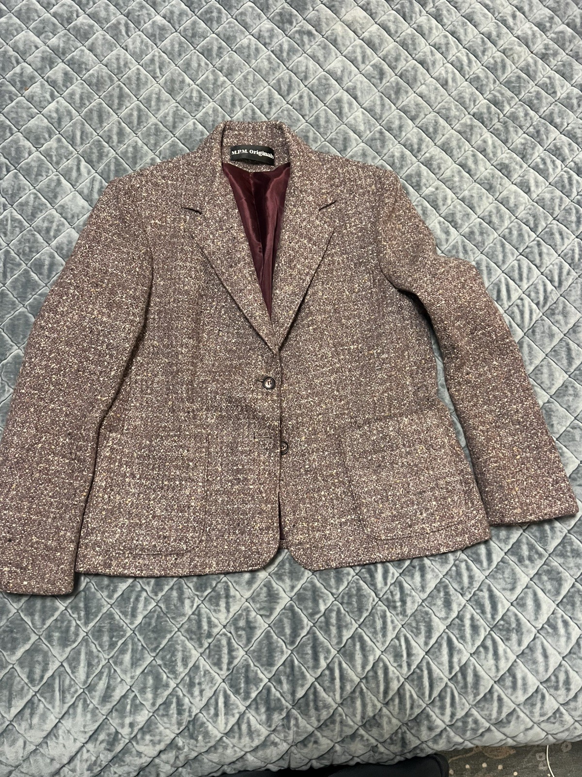 Vintage 1970s Rust and Brown Wool Tweed 2 Piece Skirt Jacket Suit MRM Originals