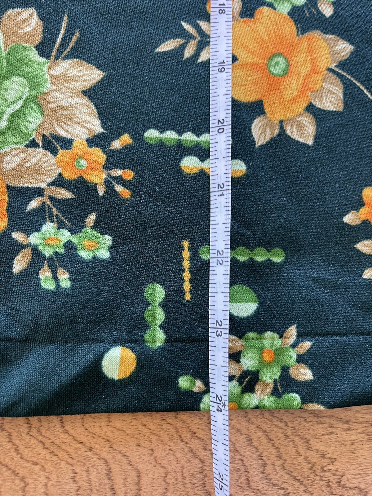 Vintage 70s Short Sleeve Floral Button Down Shirt Size M Green Hippie Vacation