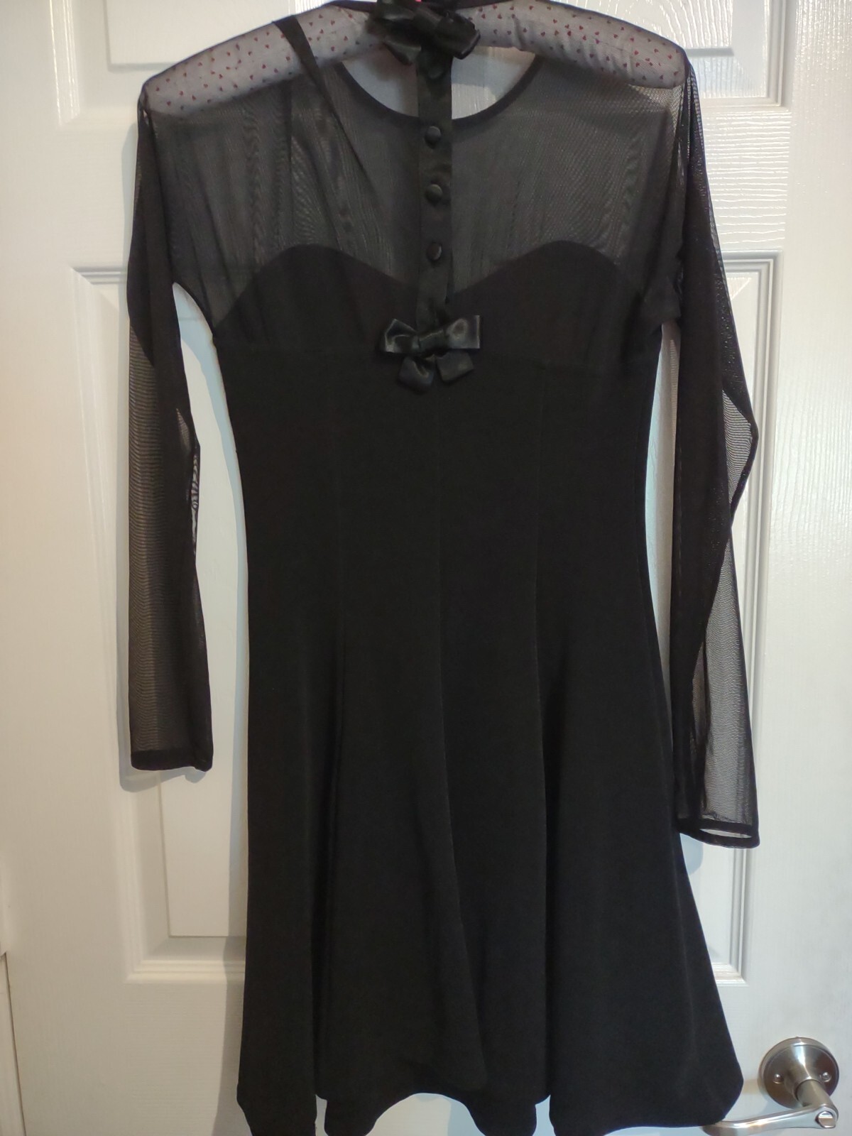 CDC Evening Vintage 90 Little Black Dress Mesh And Velvet Swing 6