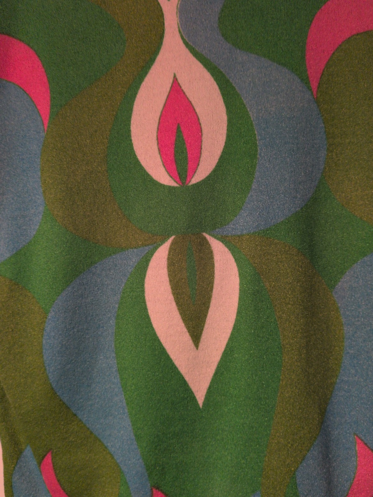 Ladies Sportempo Mod Sleeveless Psychedelic Print Shirt Size M USA Union Made