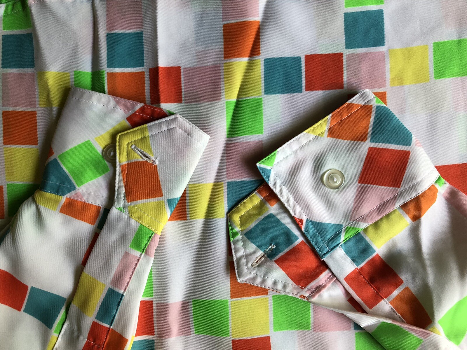 King James of California Shirt Women’s 6 Vintage Geometric Print Bonwit Teller