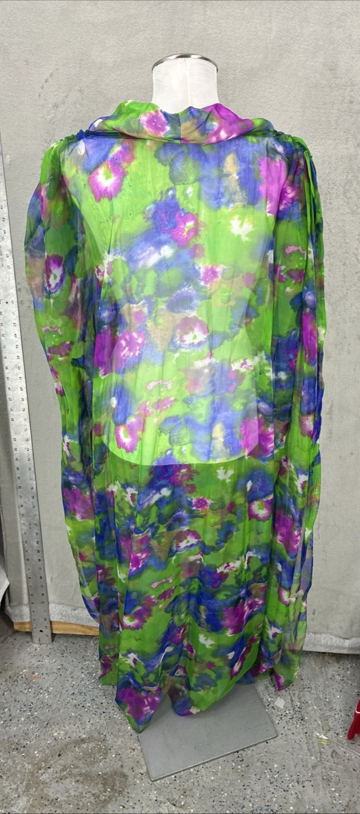 Georgie Keyloun VTG Kaftan Dress Phychdelic Muumuu Gown Hostess Misses Roper