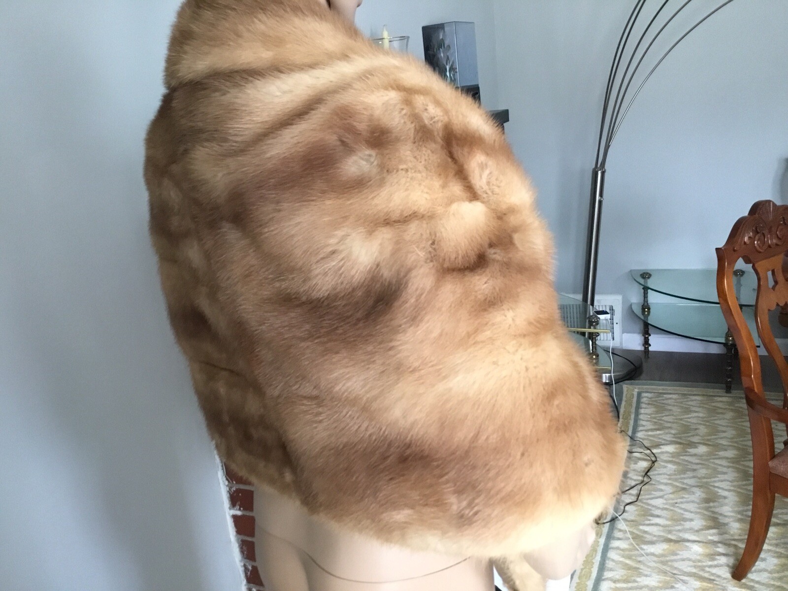 Vintage Mink Stole tan Schimmel Furs St. Louis Union Made 1955 Pockets Initials