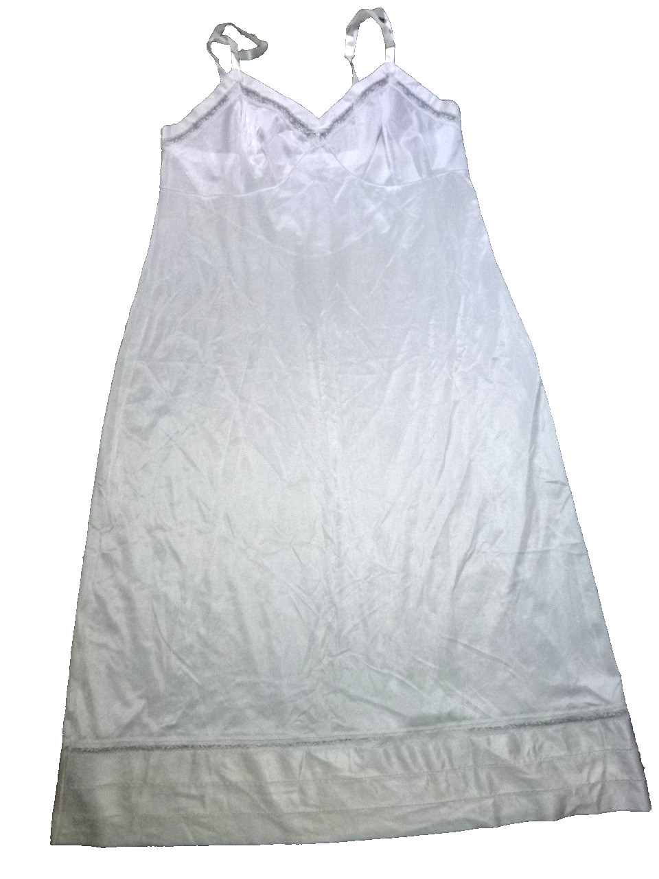 Slip Vintage Lorraine Full Slip Ivory 100% Nylon SZ 40 Tall Trim to Length Hem
