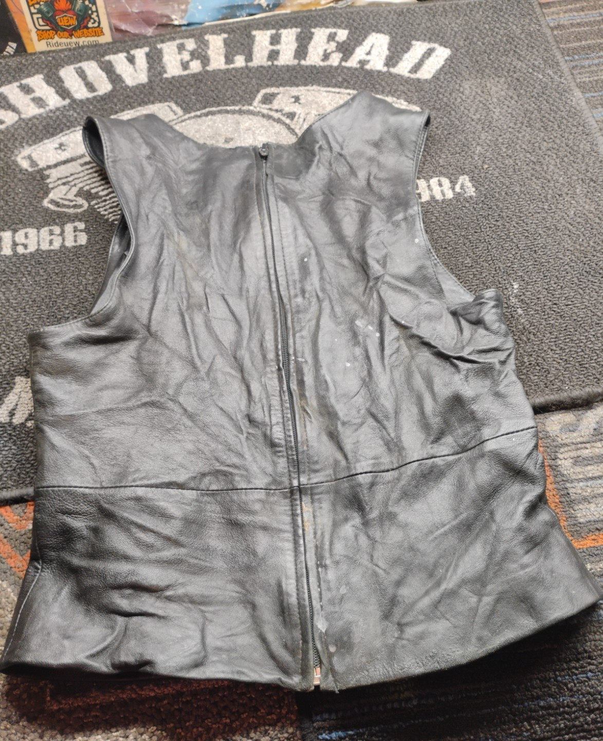 Vintage Pelle Studio Wilsons Black Leather Motorcycle Vest Women’s S/M