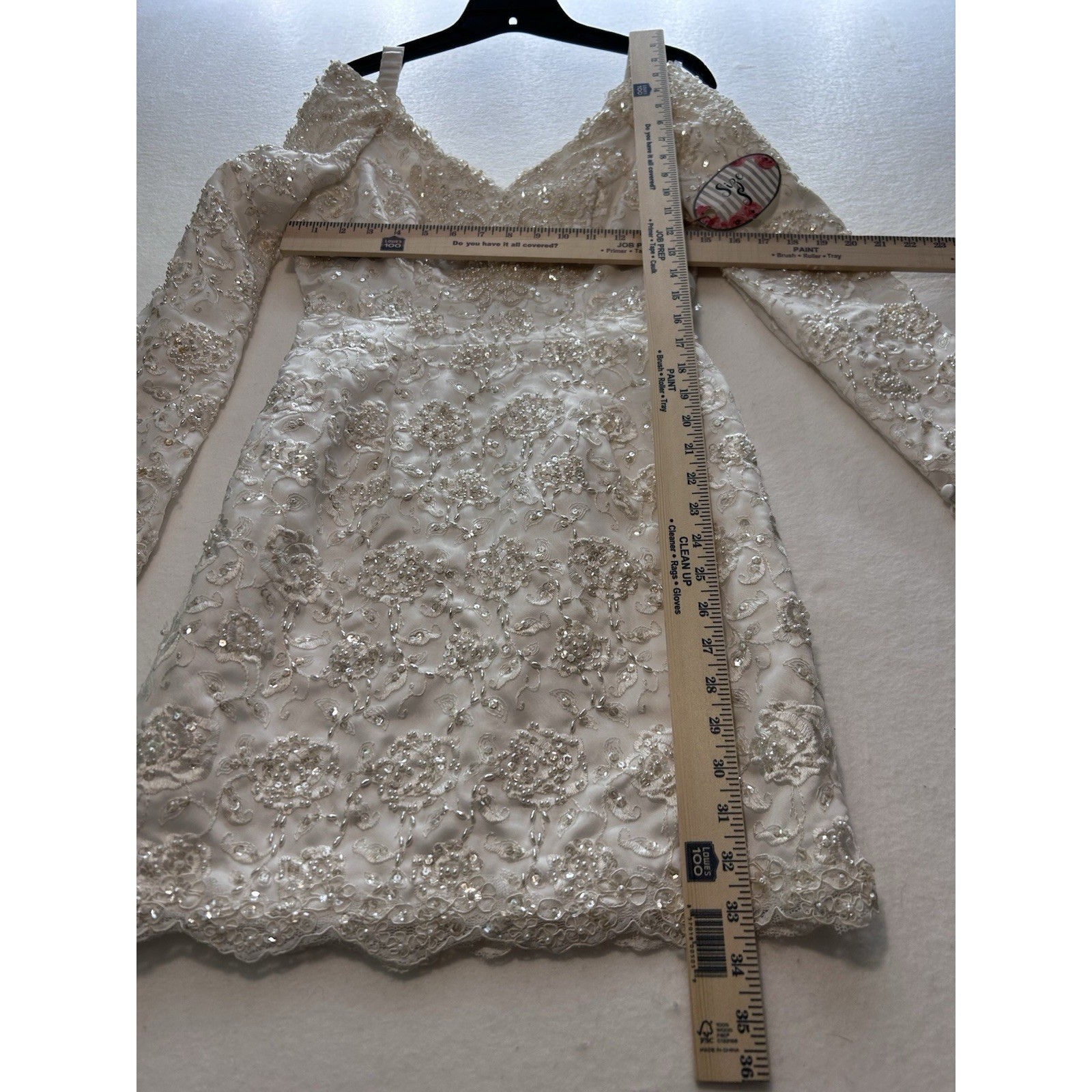 Bridal By Justine VTG Cocktail Bridal Dress Women’s Sz Small Sequined Beaded EUC
