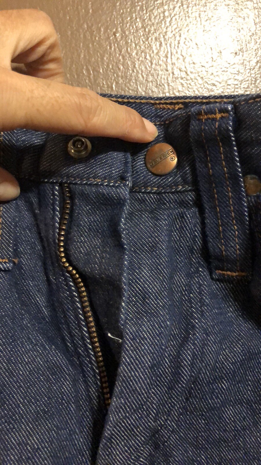 Vintage Blue Bell Maverick Denim Jeans 1940 1950 Dark Blue Wash Size 23 24”