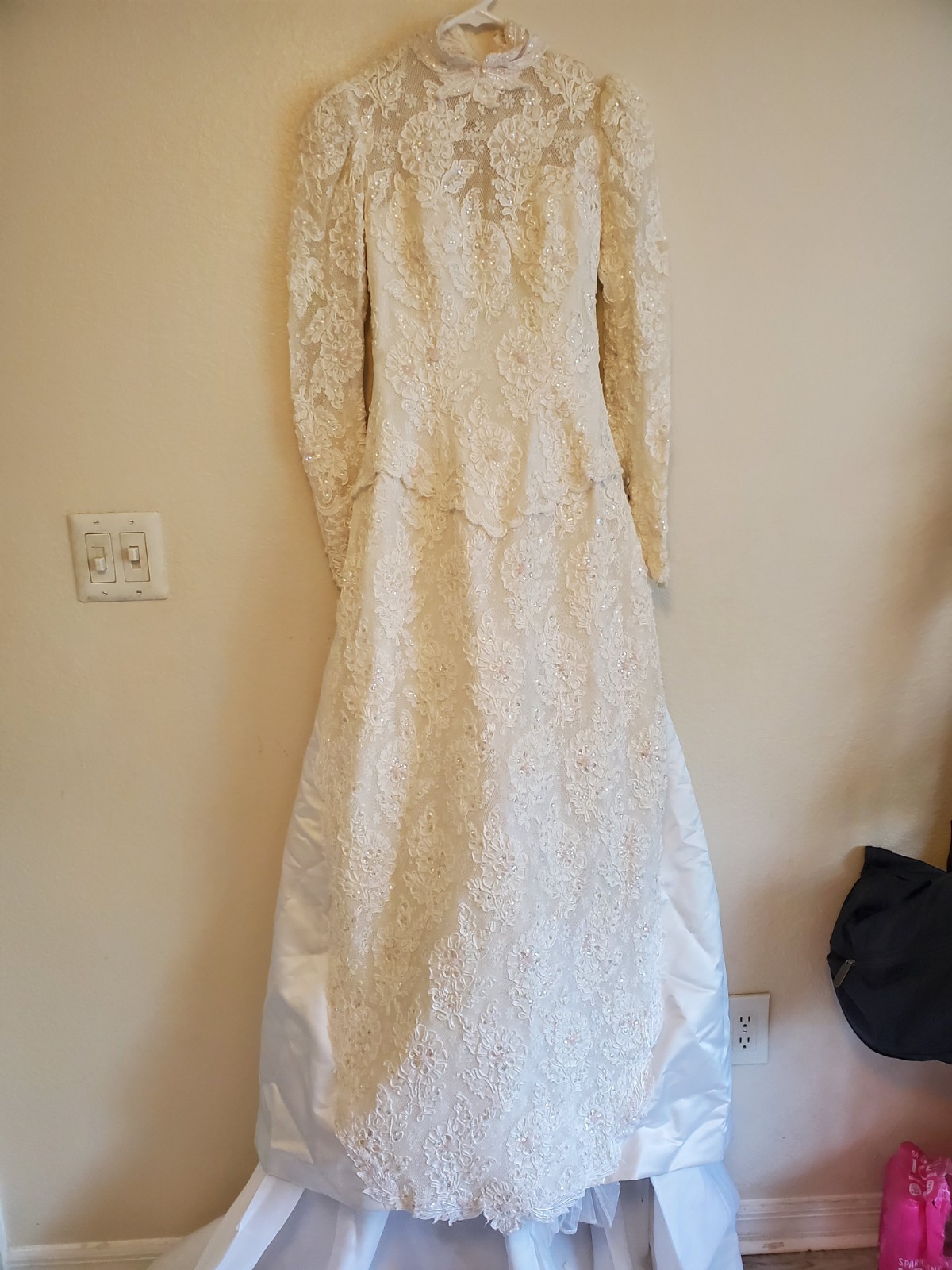 Vintage House Of Bianchi Wedding Dress Sz S White Victorian Style Embroidery