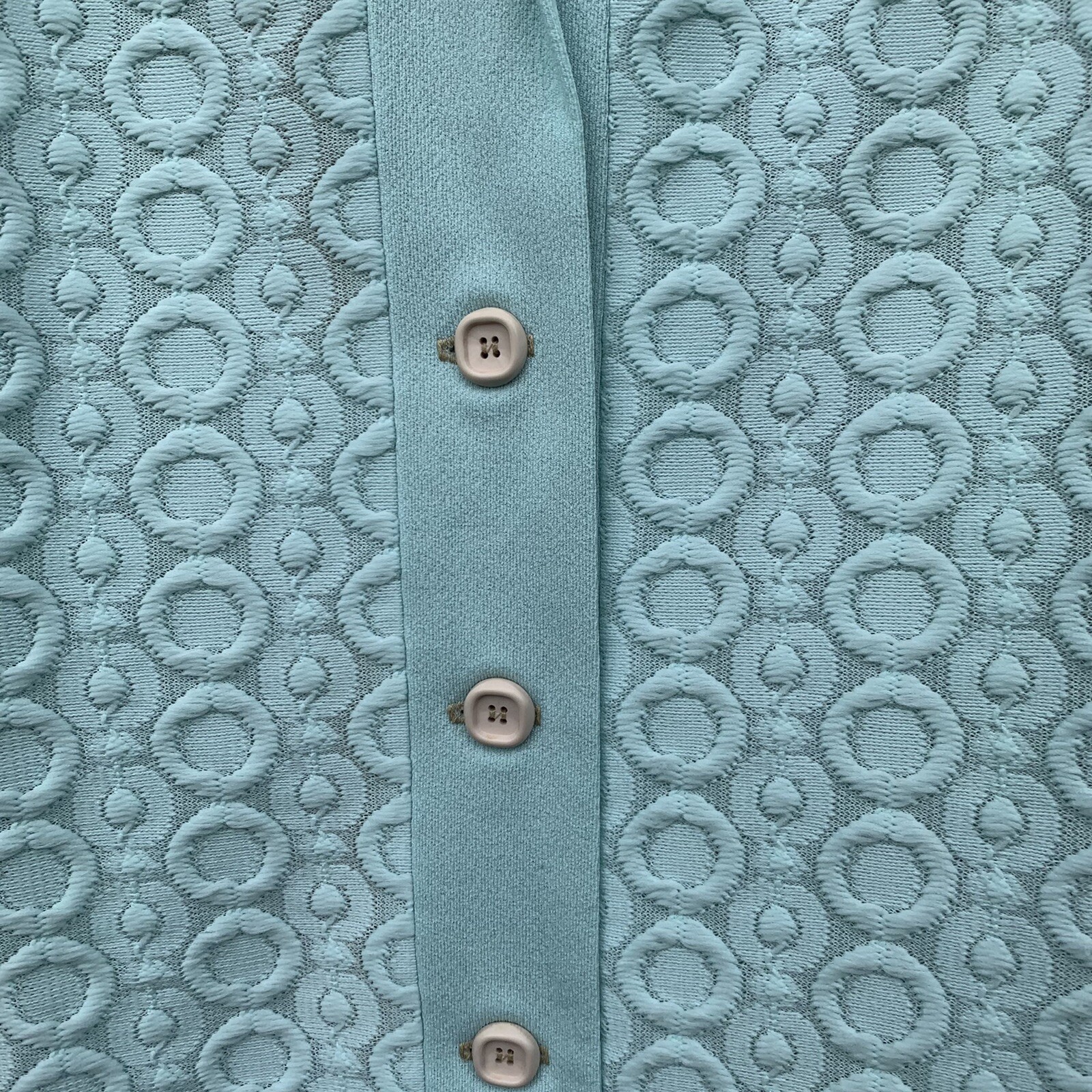 Vintage Nancy Greer Button Up 1970’s Blue Green Dress Jacket Career Size Small