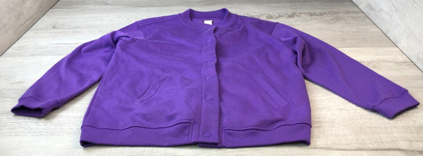Vintage Tudor Court Button Up Sweatshirt Purple 80s Grandma Jacket Women’s PM